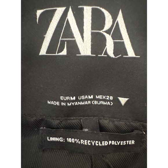 ZARA Medium Tailored Houndstooth Wool Coat - Picture 3 of 15